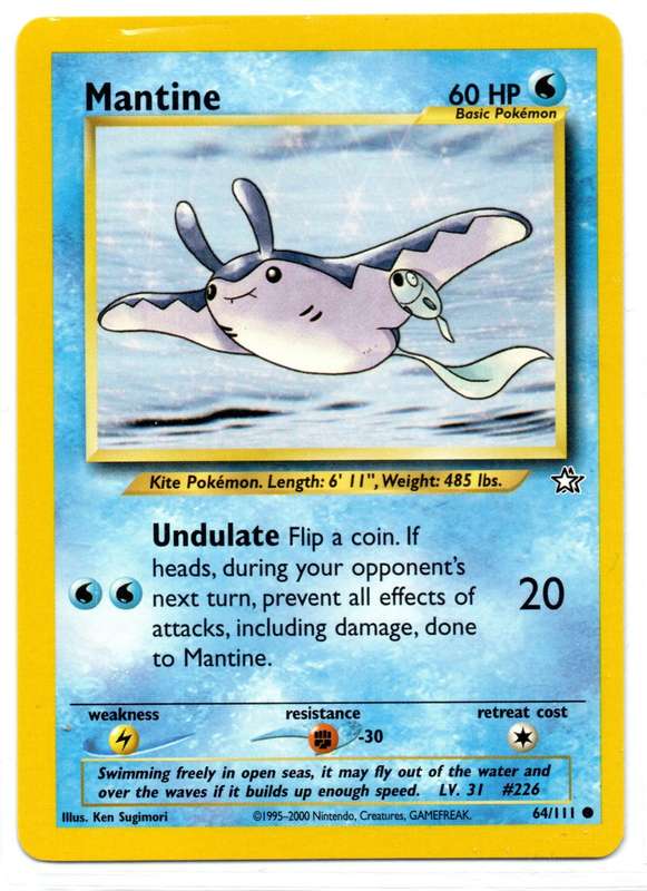 1995-2000 Nintendo Creatures GAMEFREAK - Neo Genesis Pokemon Mantine 64/111 Common