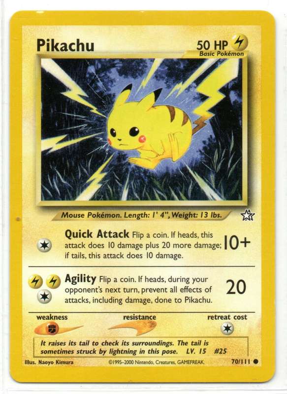 1995-2000 Nintendo Creatures GAMEFREAK - Neo Genesis Pokemon Pikachu 70/111 Common