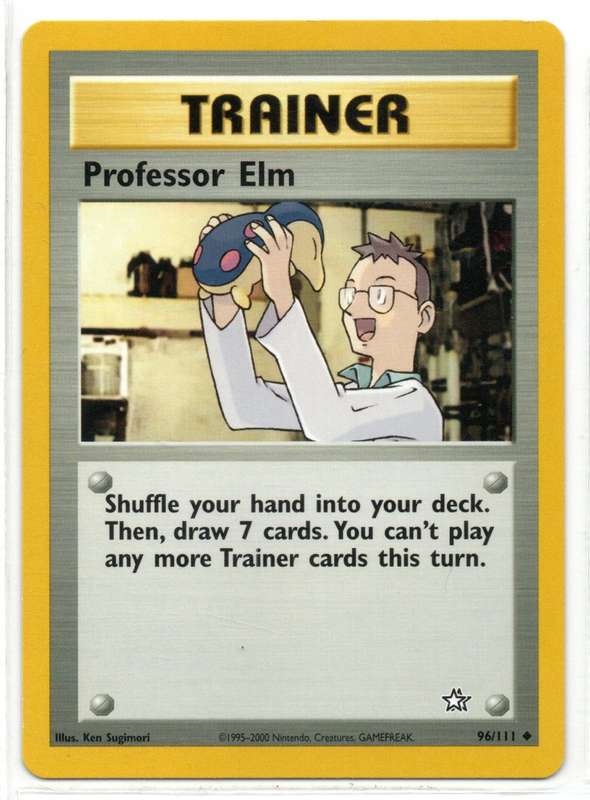 1995-2000 Nintendo Creatures GAMEFREAK - Neo Genesis Pokemon Trainer Professor Elm 96/111 Uncommon