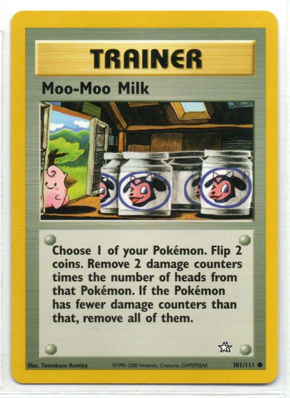 1995-2000 Nintendo Creatures GAMEFREAK - Neo Genesis Pokemon Trainer Moo-Moo Milk 101/111 Common