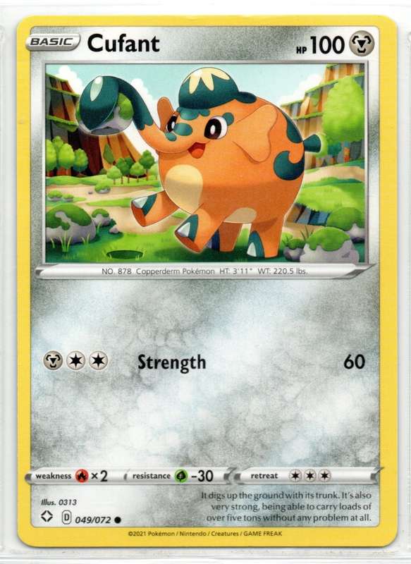 2021 Pokemon Nintendo Creatures GAMEFREAK - Shining Fates Cufant 49/72 Common