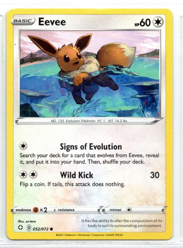2021 Pokemon Nintendo Creatures GAMEFREAK - Shining Fates Eevee 52/72 Common