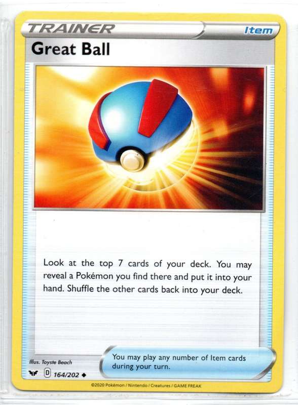 2021 Pokemon Nintendo Creatures GAMEFREAK - Shining Fates Trainer Great Ball 164/202 Uncommon