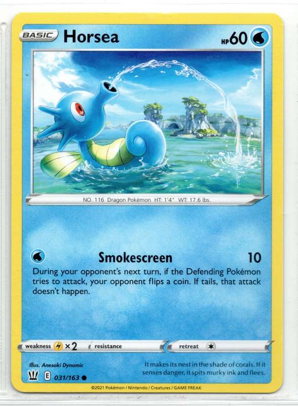 2021 Pokemon Nintendo Creatures GAMEFREAK - Sword & Shield Horsea 31/163 Common