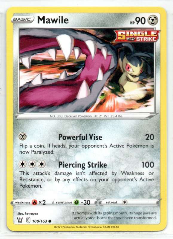 2021 Pokemon Nintendo Creatures GAMEFREAK - Sword & Shield Mawile 100/163 Common