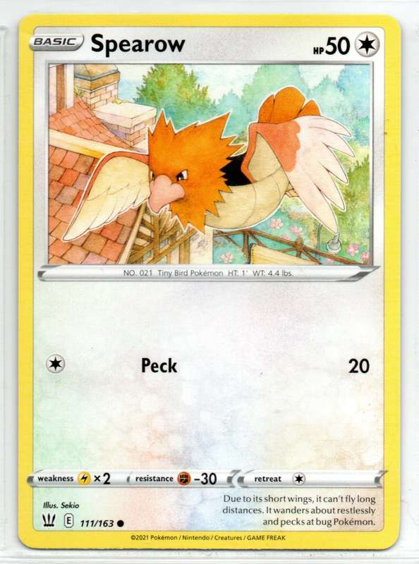 2021 Pokemon Nintendo Creatures GAMEFREAK - Sword & Shield Spearow 111/163 Common