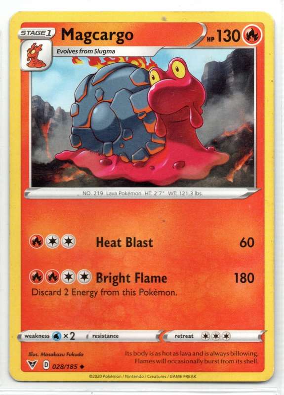 2020 Pokemon Nintendo Creatures GAMEFREAK - Vivid Voltage Magcargo 28/185 Uncommon