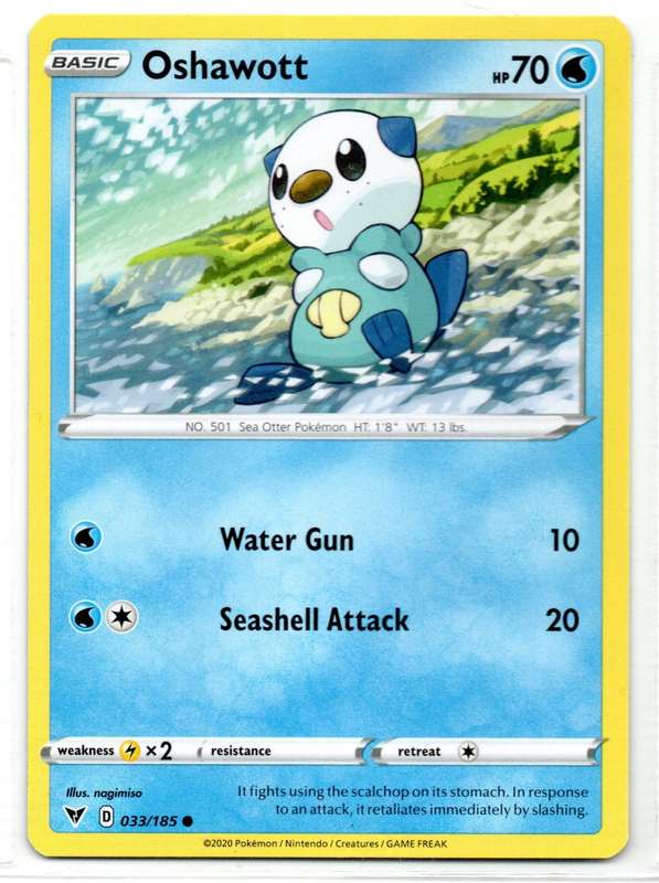 2020 Pokemon Nintendo Creatures GAMEFREAK - Vivid Voltage Oshawott 33/185 Common