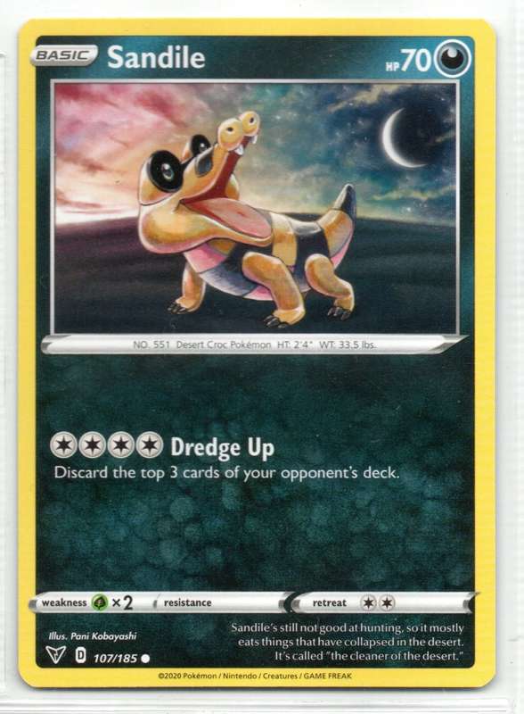 2020 Pokemon Nintendo Creatures GAMEFREAK - Vivid Voltage Sadile 107/185 Common