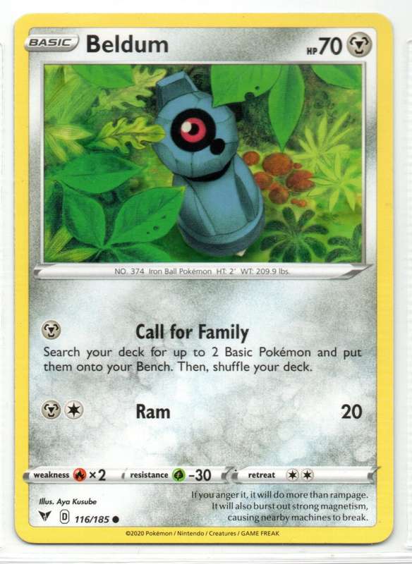 2020 Pokemon Nintendo Creatures GAMEFREAK - Vivid Voltage Beldum 116/185 Common