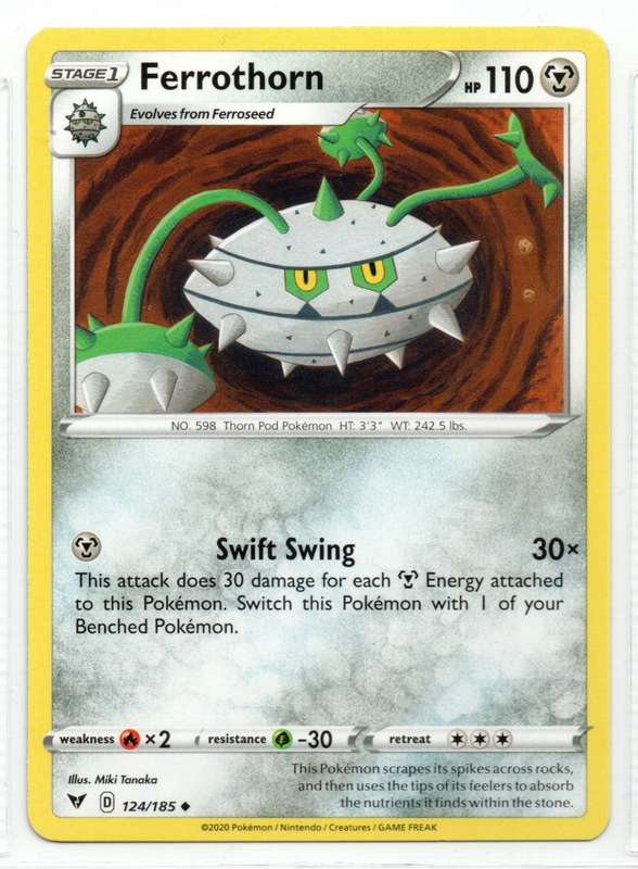 2020 Pokemon Nintendo Creatures GAMEFREAK - Vivid Voltage Ferrothorn 124/185 Uncommon