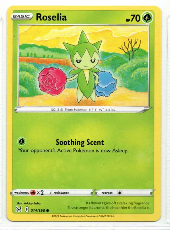 2022 Pokemon Nintendo Creatures GAMEFREAK - Lost Origin - Roselia 14/196 Common