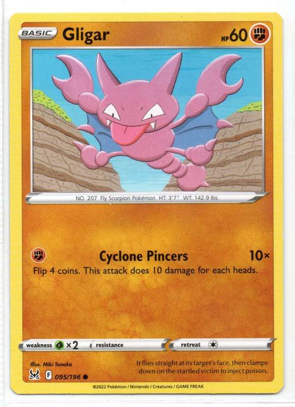 2022 Pokemon Nintendo Creatures GAMEFREAK - Lost Origin - Gligar 95/196 Common