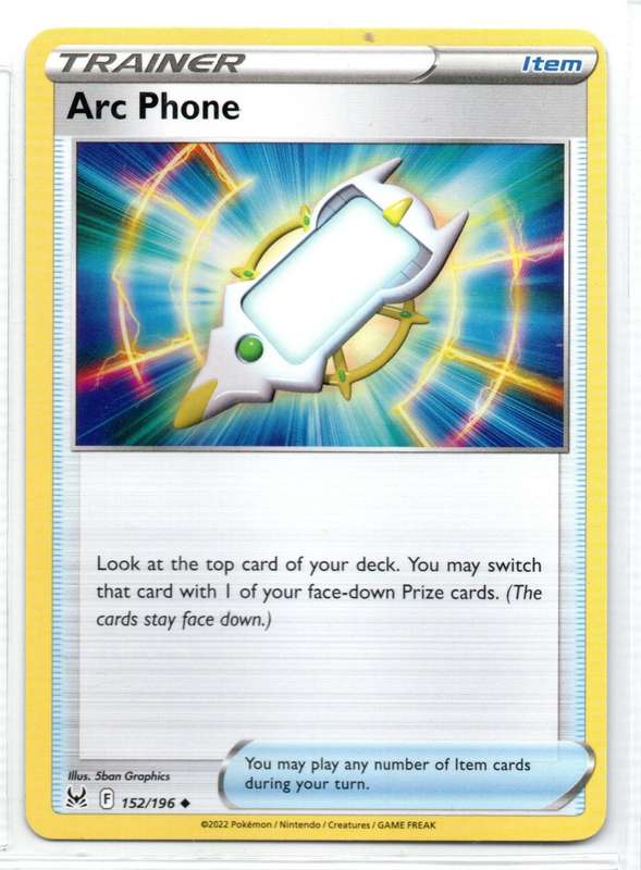 2022 Pokemon Nintendo Creatures GAMEFREAK - Lost Origin - Trainer Arc Phone 152/196 Uncommon