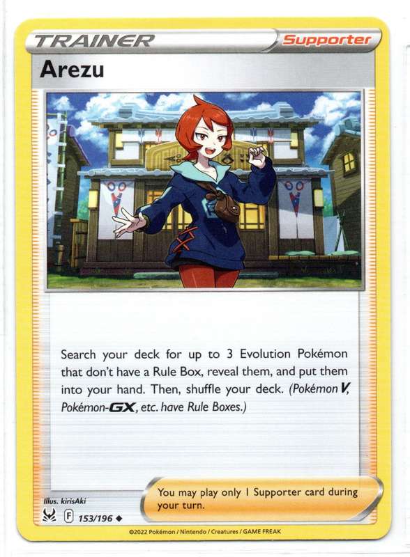 2022 Pokemon Nintendo Creatures GAMEFREAK - Lost Origin - Trainer Arezu 153/196 Uncommon