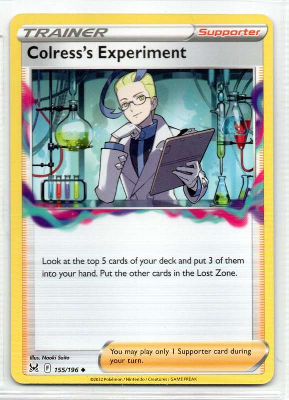 2022 Pokemon Nintendo Creatures GAMEFREAK - Lost Origin - Trainer Colress`s Experiment 155/196 Uncom