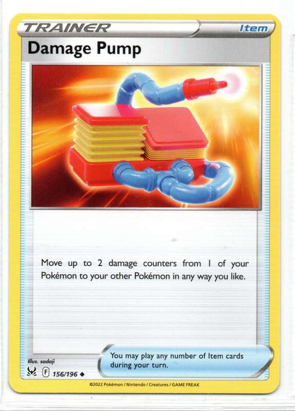2022 Pokemon Nintendo Creatures GAMEFREAK - Lost Origin - Trainer Damage Pump 156/196 Uncommon