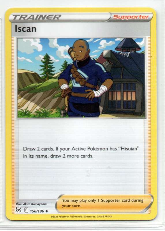 2022 Pokemon Nintendo Creatures GAMEFREAK - Lost Origin - Trainer Iscan 158/196 Uncommon