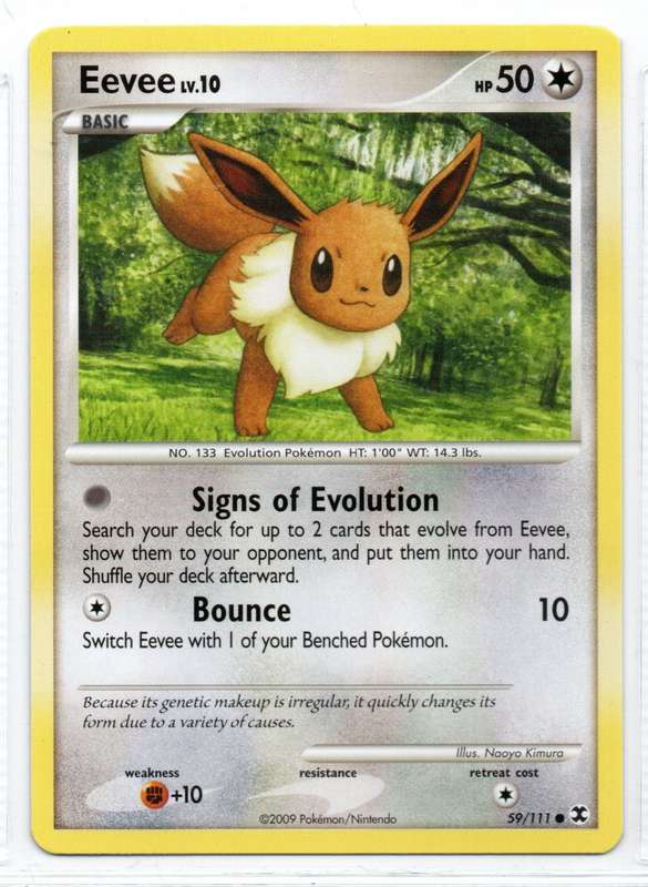 2009 Pokemon/Nintendo - Rising Rivals - Eevee 59/111 Common