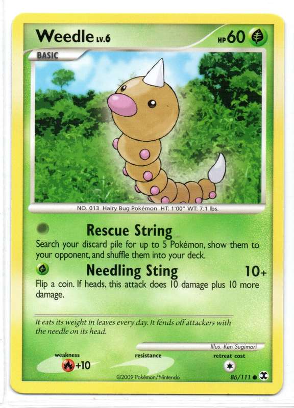 2009 Pokemon/Nintendo - Rising Rivals - Weedle 86/111 Common