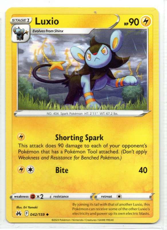 2023 Pokemon/Nintendo/Creatures/ GAMEFREAK - Crown Zenith - Luxio 42/159 Uncommon