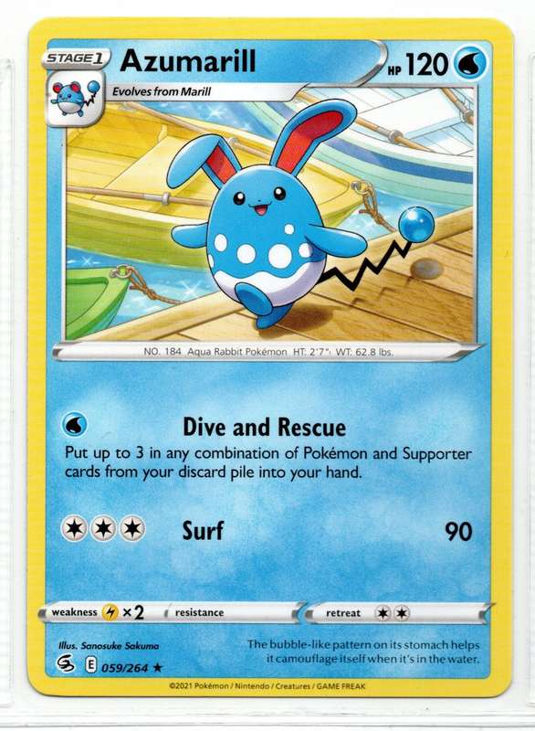 2021 Pokemon/Nintendo/Creatures/GAMEFREAK - Fusion Strike - Azumarill 59/264 Rare