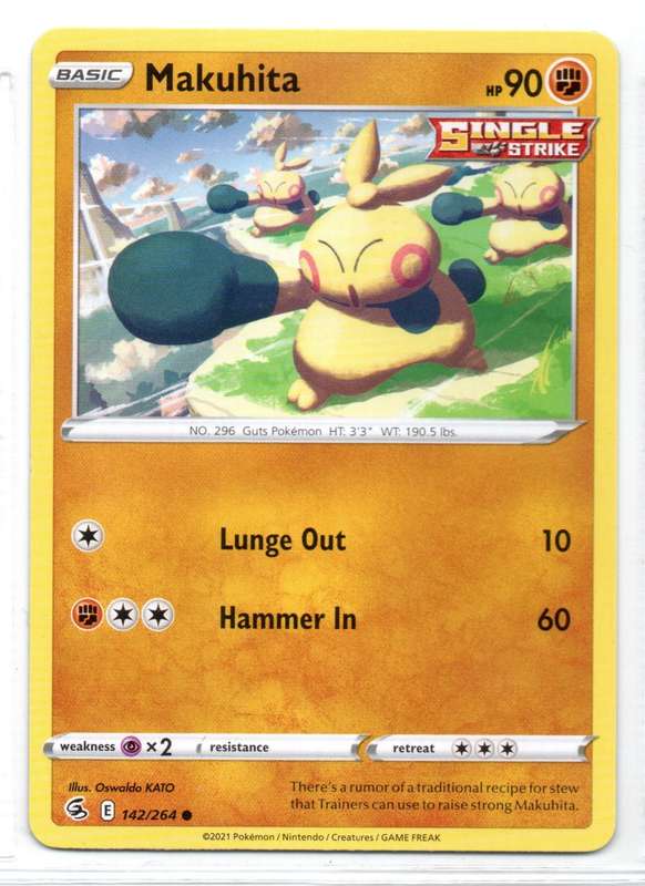 2021 Pokemon/Nintendo/Creatures/GAMEFREAK - Fusion Strike - Makuhita 142/264 Common