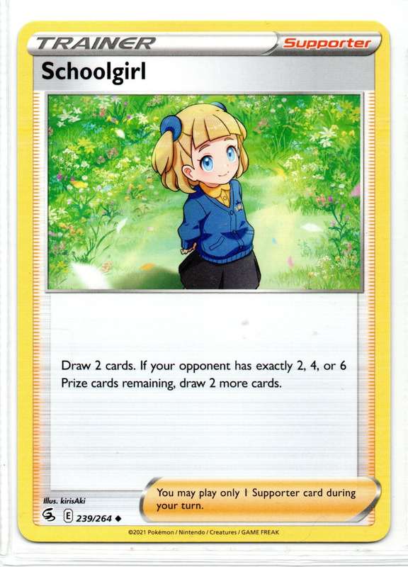 2021 Pokemon/Nintendo/Creatures/GAMEFREAK - Fusion Strike - Trainer Schoolgirl 236/264 Uncommon