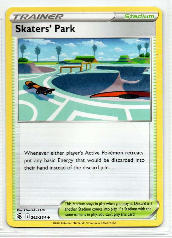 2021 Pokemon/Nintendo/Creatures/GAMEFREAK - Fusion Strike - Trainer Skaters` Park 242/264 Uncommon