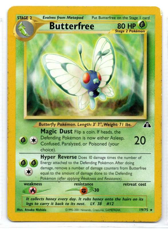 1995-2001 Nintendo, Creatures, GAMEFREAK - Neo Discovery - Pokemon Butterfree 19/75 Rare