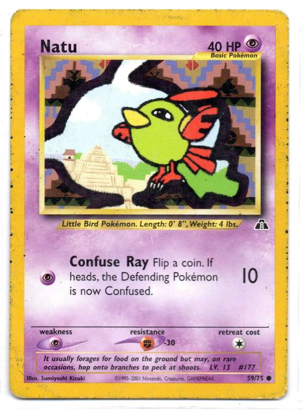 1995-2001 Nintendo, Creatures, GAMEFREAK - Neo Discovery - Pokemon Natu 59/75 Common