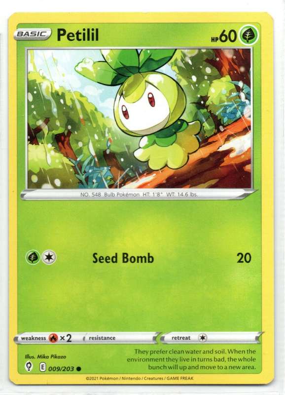 2021 Pokemon/Nintendo/Creatures/GAMEFREAK - Evolving Skies - Petilil 9/203 Common