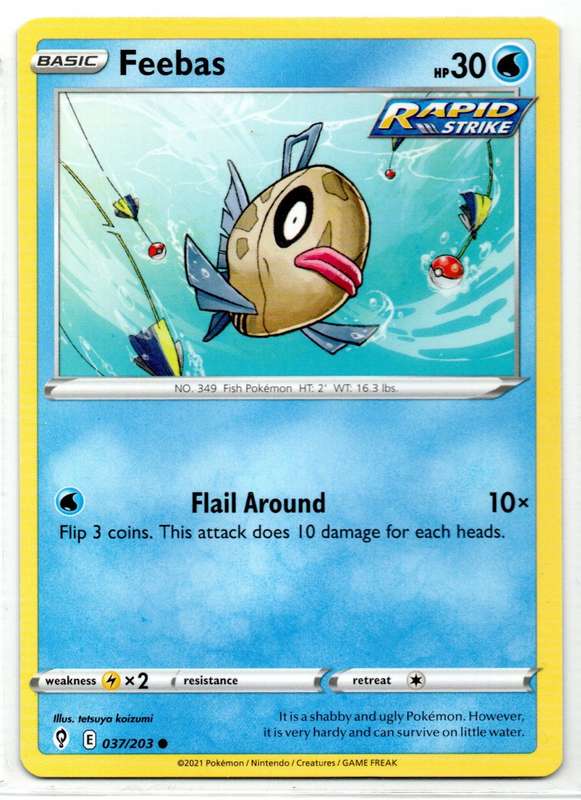 2021 Pokemon/Nintendo/Creatures/GAMEFREAK - Evolving Skies - Feebas 37/203 Common