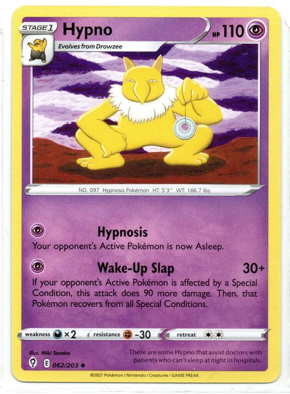 2021 Pokemon/Nintendo/Creatures/GAMEFREAK - Evolving Skies - Hypno 62/203 Uncommon
