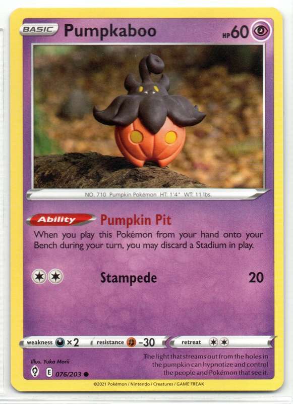 2021 Pokemon/Nintendo/Creatures/GAMEFREAK - Evolving Skies - Pumpkaboo 76/203 Promo