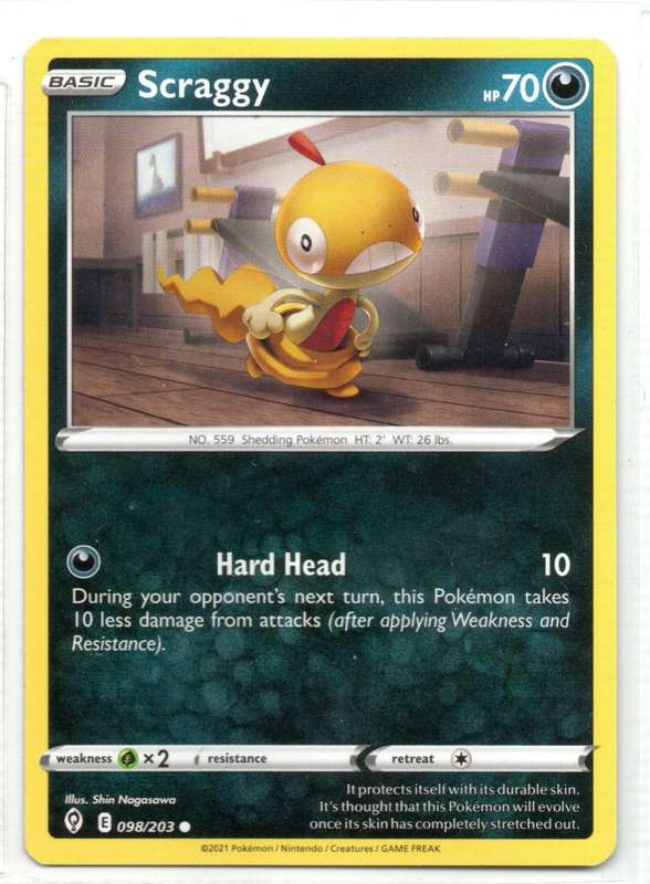2021 Pokemon/Nintendo/Creatures/GAMEFREAK - Evolving Skies - Scraggy 98/203 Common