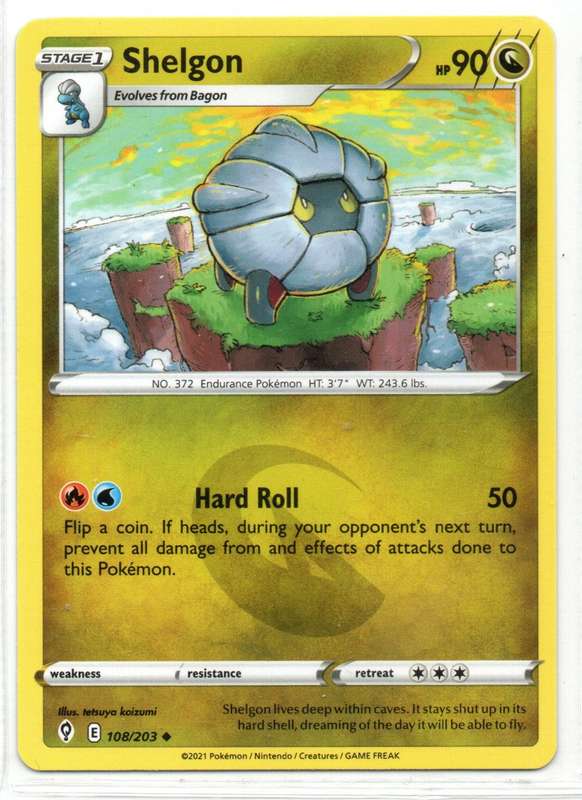 2021 Pokemon/Nintendo/Creatures/GAMEFREAK - Evolving Skies - Shelgon 108/203 Uncommon