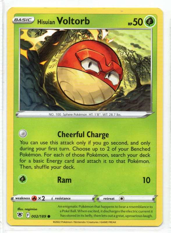 2022 Pokemon/nintendo/Creatures/GAMEFREAK - Astral Radiance Hisuian Voltorb 2/189 Common