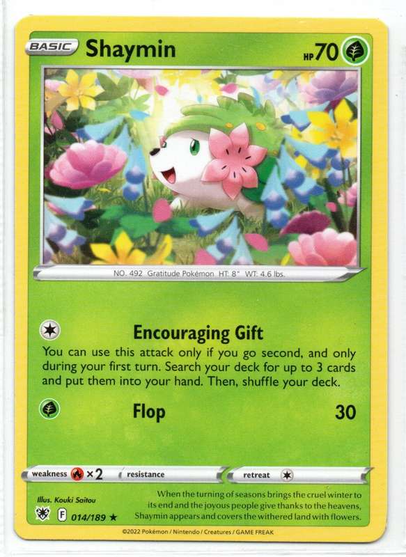 2022 Pokemon/nintendo/Creatures/GAMEFREAK - Astral Radiance Shaymin 14/189 Rare