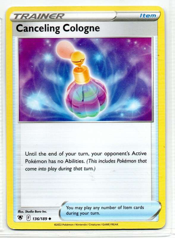 2022 Pokemon/nintendo/Creatures/GAMEFREAK - Astral Radiance Trainer Canceling Cologne 136/189 Uncomm
