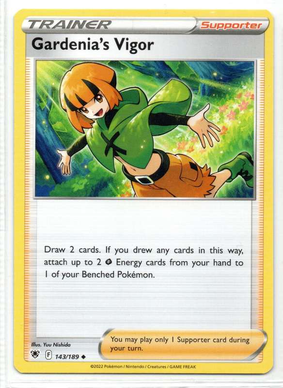 2022 Pokemon/nintendo/Creatures/GAMEFREAK - Astral Radiance Trainer Gardenia`s Vigor 143/189 Uncomon