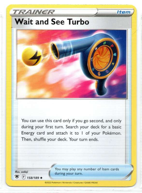 2022 Pokemon/nintendo/Creatures/GAMEFREAK - Astral Radiance Trainer Wait and See Turbo 158/189 Uncom