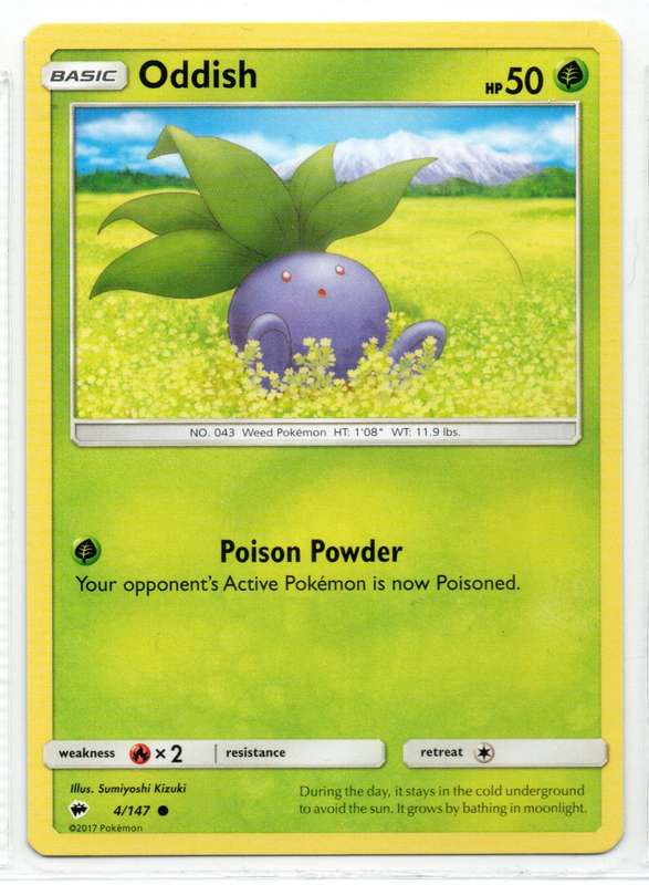 2017 Pokemon - Burning Shadows - Oddish 4/147 Common