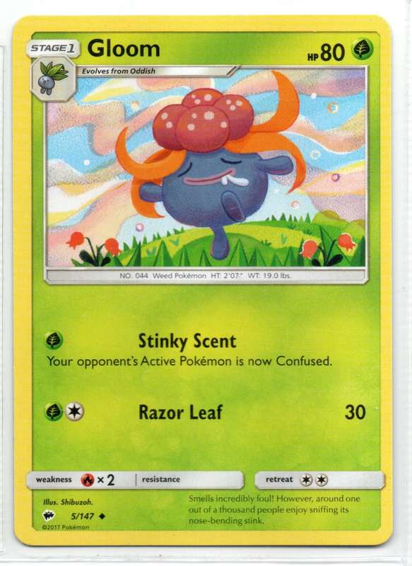 2017 Pokemon - Burning Shadows - Gloom 5/147 Uncommon