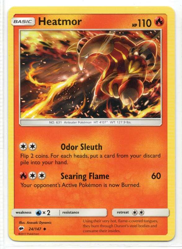 2017 Pokemon - Burning Shadows - Heatmor 24/147 Uncommon