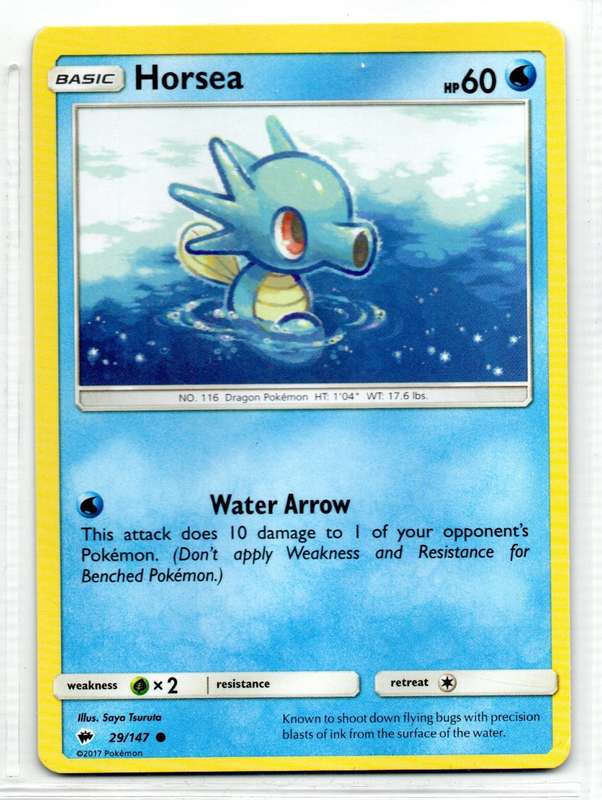 2017 Pokemon - Burning Shadows - Horsea 29/147 Common