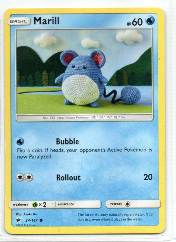 2017 Pokemon - Burning Shadows - Marill 34/147 Common