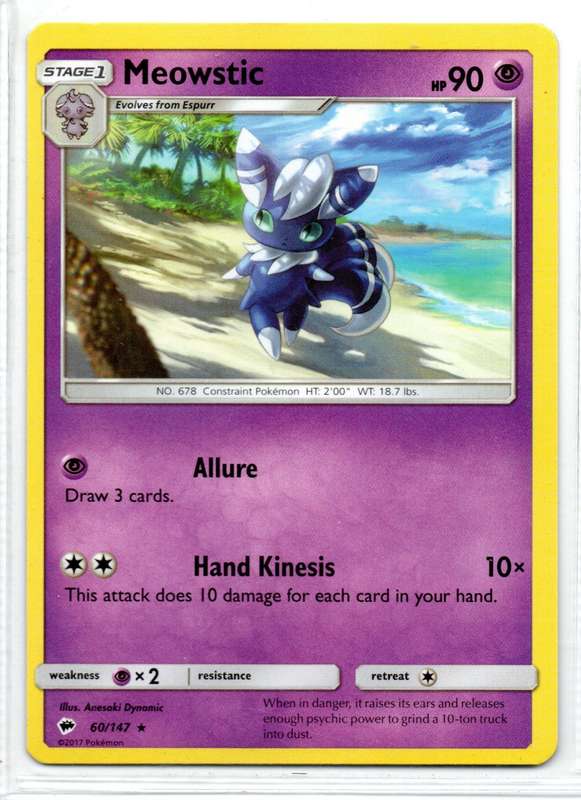 2017 Pokemon - Burning Shadows - Meowstic 60/147 Rare