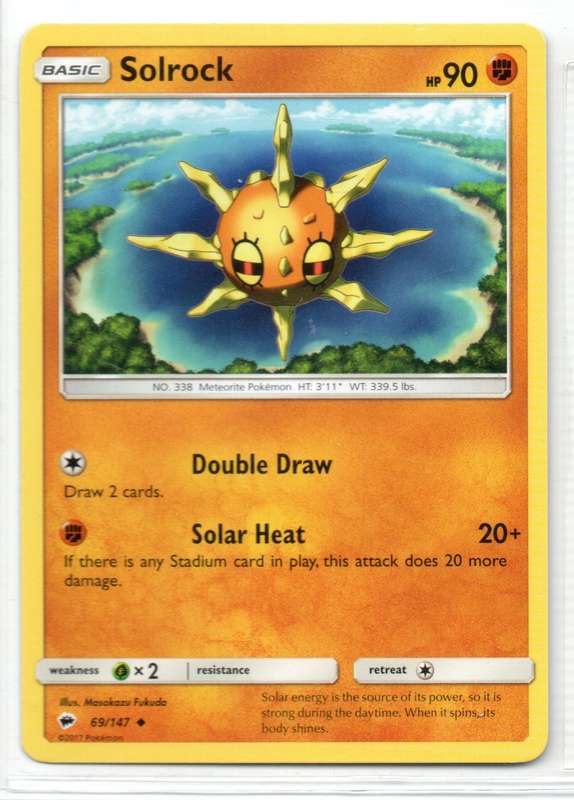 2017 Pokemon - Burning Shadows - Solrock 69/147 Uncommon