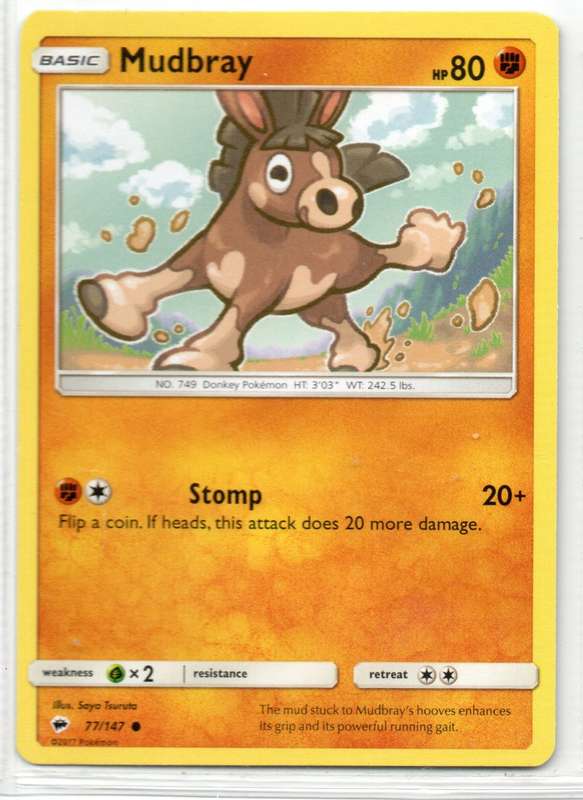 2017 Pokemon - Burning Shadows - Mudbray 77/147 Common